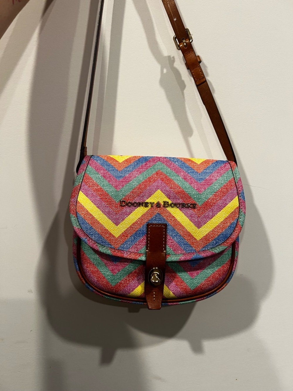 Dooney & Bourke Rainbow Chevron crossbody bag EST 2015
